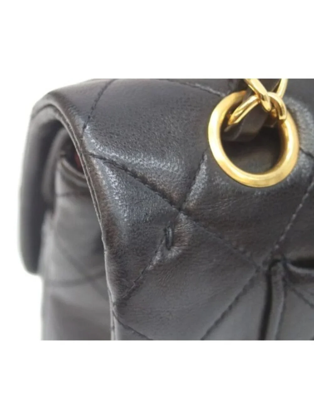 Chanel Black Lambskin Gold Double Flap Bag Quilted 23